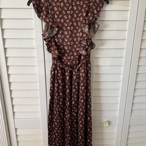 Elegant Brown Patterned Dress